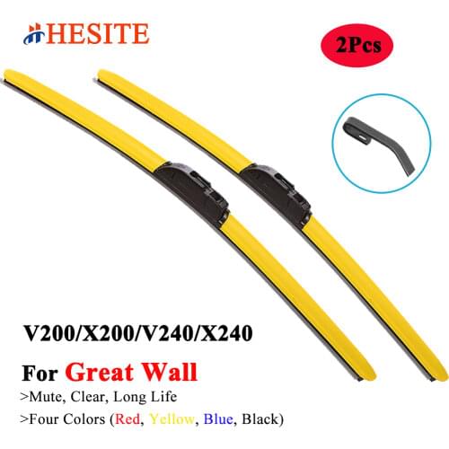 HESITE Colorful Car Wiper Blades For Great Wall Haval Hover V240 X240 V200 X200 TID F5 F7 F7X K2 4WD 2009 2010 2011 2012 2014