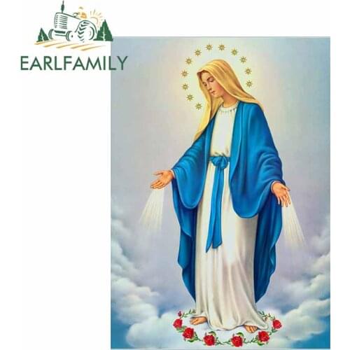 EARLFAMILY 13cm x 9.1cm for Virgin Mary Immaculate Conception Cartoon VAN Car Stickers Suitable Bumper Car Styling Vinyl Decal