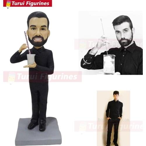 Bartender figurine miniature design sculpture 3d printing figurines kung fu figurines african american people figurines statue