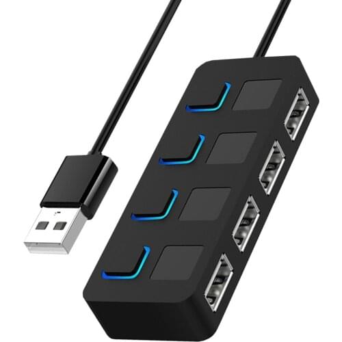 USB 2.0 HUB Multi USB Splitter 4 Ports Expander Multiple USB 2.0 Hub Use Power Adapter USB2.0 Hub with Switch For PC Computer
