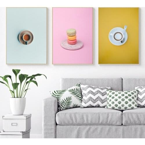 Colorful Coffee Cake Milk Canvas Painting Nordic Minimalism Wall Art Home Decoration Posters And Prints Pictures For Restaurant