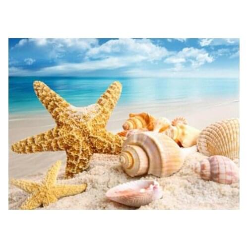 TOUOILP square full Diamond Painting Zee Ster Met Schelpen