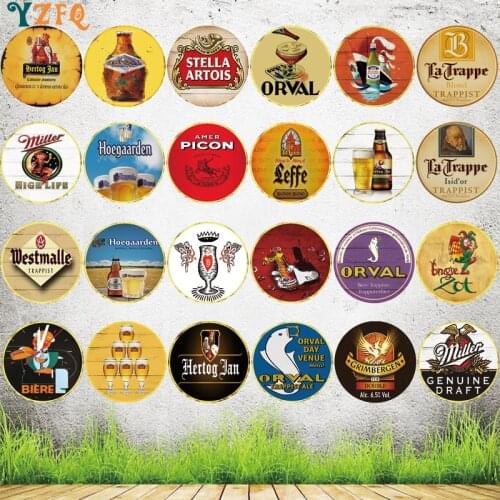 【YZFQ】Belgian Beer Metal Sign Irregular Plate Wall kitchen Cafe Bar Home Art Man Cave Vintage Decoration 30CM YY-0049