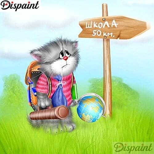 Dispaint Full Square/Round Drill 5D DIY Diamond Painting "Cartoon cat" Embroidery Cross Stitch 3D Home Decor A11062