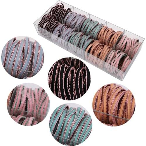 New Simple Lace Multicolor Rubber Band High Elasticity Wild Hair Band Tie Ball Head Horsetail Hair Rope