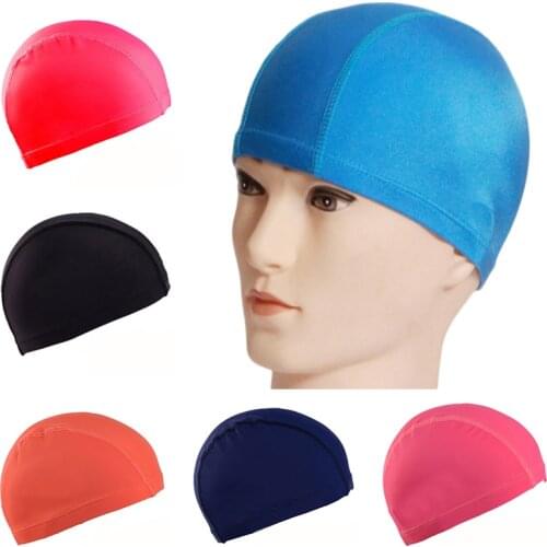 Solid Color High Elastic Breathable Cloth Swimming Cap Neutral Adult Children Swimming Shower Cap Nylon Cloth Pure Chic Unisex