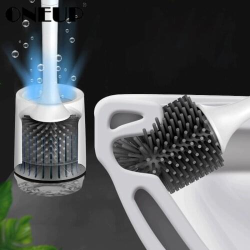 ONEUP Toilet Brush Rubber Head Holder Cleaning Brush For Toilet Wall Hanging Household Floor Cleaning Bathroom Accessories Sets