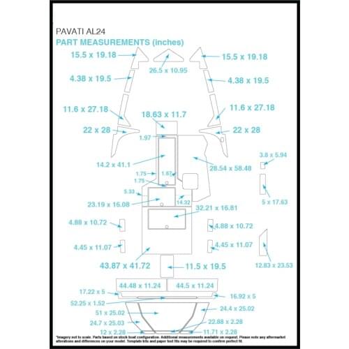 Pavati AL 24 Swim Step & Cockpit Pad Boat EVA Teak Decking 1/4" 6mm