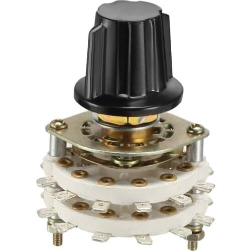 UXCELL 2/4/6 Pole 3/5 Throw Switches 1/2/3 Deck Band Channel Rotary Switch Selector with Knob for Industrial Machine Control
