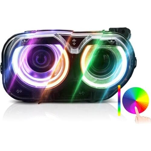 Goodmolds Factory manufacturer RGB Dazzle LED DRL SXT SRT Assembly Headlights 2015-UP Headlight For Dodge Challenger