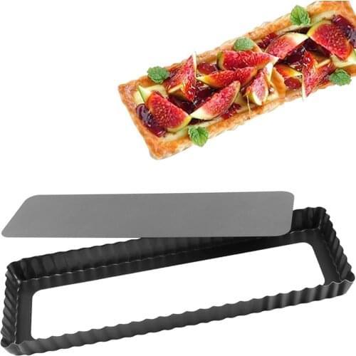 Rectangular Cake Pan 14 Inch Nonstick Quiche Pie Pan With Removable Bottom Tart Pan For Bakeware Cheese Cakes Desserts