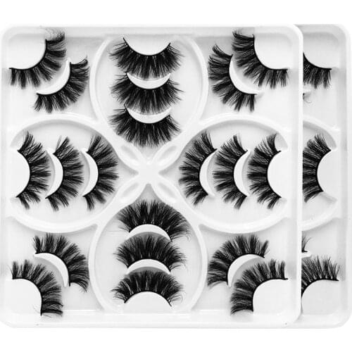 Thick Curly 3D False Eyelashes 10 Pairs Set Light Soft & Vivid Reusable Handmade Fake Lashes Makeup For Eyes 10Sets/Lot DHL Free