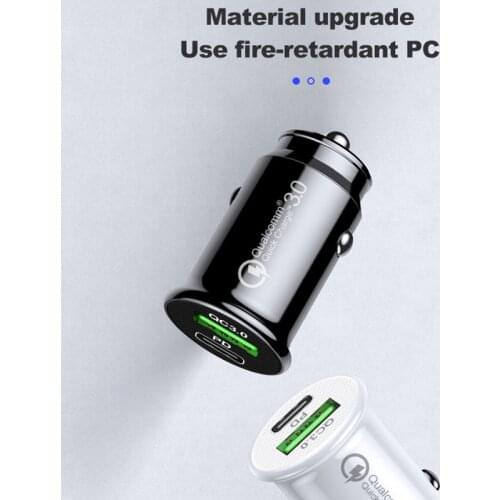 USB PD Ports USB Car Charger Quick Charge QC3.0 Fast Car Cigarette Lighter For iphone Huawei Samsung Xiaomi Car Charger USBC 20W