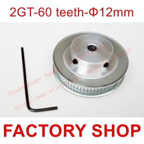 1pcs 60 teeth Bore 12mm GT2 Timing Pulley fit width 6mm of 2GT Belt 3D Free shipping