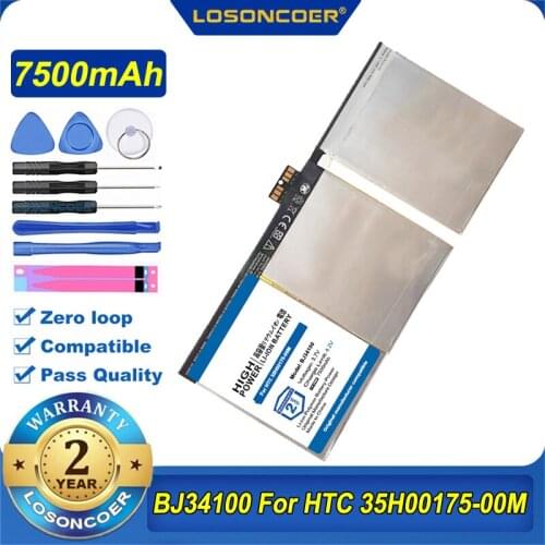 100% Original LOSONCOER 7500mAh BJ34100 Battery For HTC 35H00175-00M