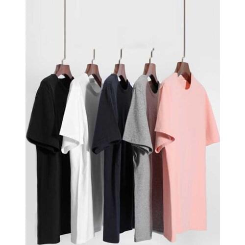 2021 Summer Pure Cotton Short Sleeve Breathable Comfortable Soft Mens T-shirts Tees Casual Non-ball Solid Men T Shirts Tops