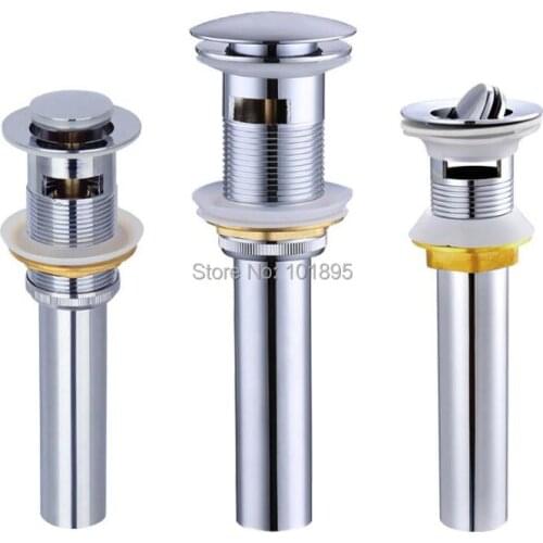 3 Models Brass Material Chrome Plated of Pop Up Waste Basin Drainer