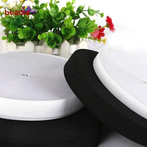 5 yards/lot Multi Size Black White Flat Thin Wide Elastic Rubber Band Clothing Nylon Webbing Garment Sewing Accessories