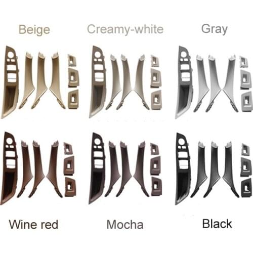 7PCS Left Hand Drive LHD For BMW 5 series F10 F11 Car Interior Inner Door Handle Panel Pull Trim Cover