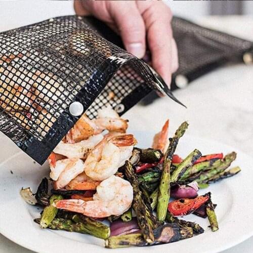BBQ Bake Bag Mesh Grilling Bag Non-Stick Reusable Easy to Clean Outdoor BBQ Tool