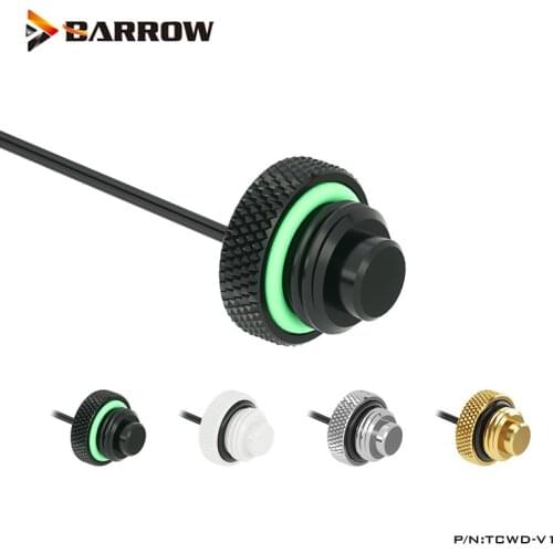 Barrow G1/4" Temperature Sensor Fittings Water Stop Sealing Plugs ,Black ,Silver,White ,Gold, TCWD-V1