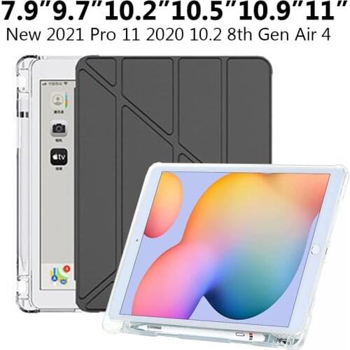 For iPad Pro 11 M1 10.5 2021 10.2 inch 2020 7th 8th Gen Case Cover For iPad 9.7 5th 6th Gen Air 4 3 2 Case with Pencil Holder