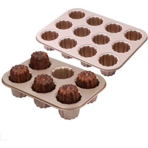 6/12 Cup Non Stick Cannele Bordelais Fluted Mould Cake Pans Cupcake Muffin Mold Baking Tray Home Kitchen Cook DIY Cooking Tools