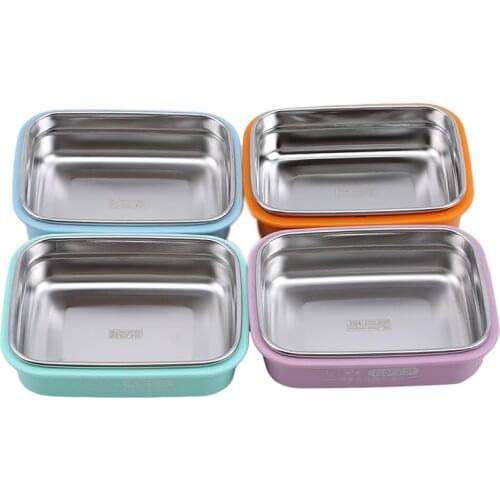 Leak-Proof Children Bento Lunch Box Food Container Box Solid Color Lunch Box For Kids Stainless Steel Bento Box