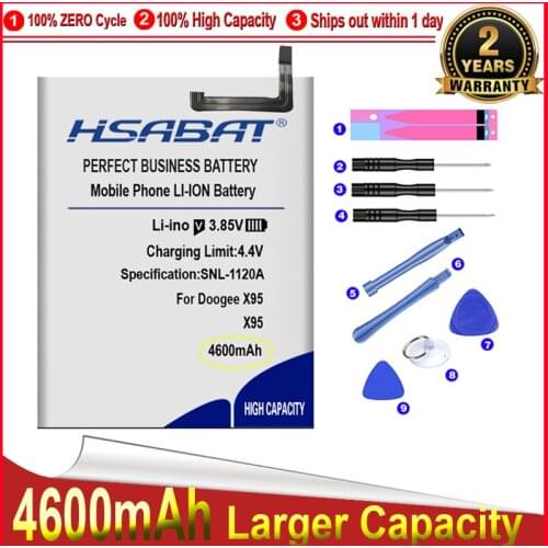 HSABAT 0 Cycle 4600mAh BAT1919104350 Battery for DOOGEE X95 High Quality Mobile Phone Replacement Accumulator