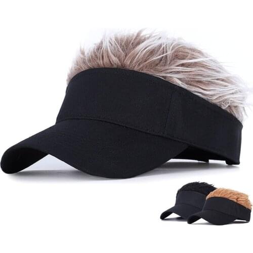 Men Women Adult Personality Creative Wig Golf Shade Baseball Cap Autumn Winter Fashion Street Hip Hop Bald Hat Tide C63