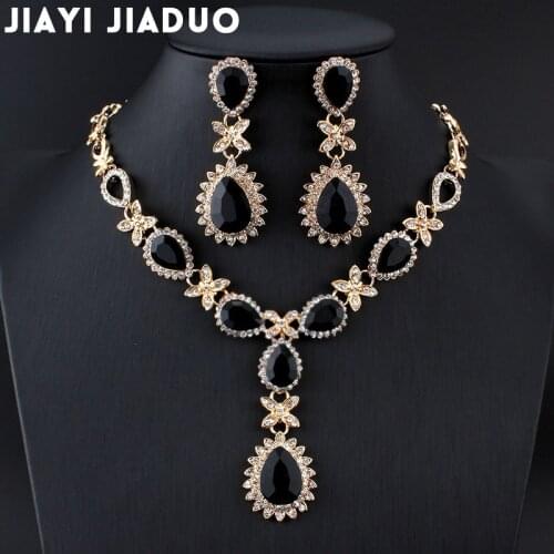 Jiayijiaduo Necklace Earrings sets gold-color African women fashion high quality Wedding jewelry sets Valentines Day Party Gift