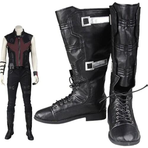 Aevenge Superhero Cosplay Costume Hawk Clinton·Barton Long Cool Boots For Men Fashion Halloween Carnival Shoes Accessories
