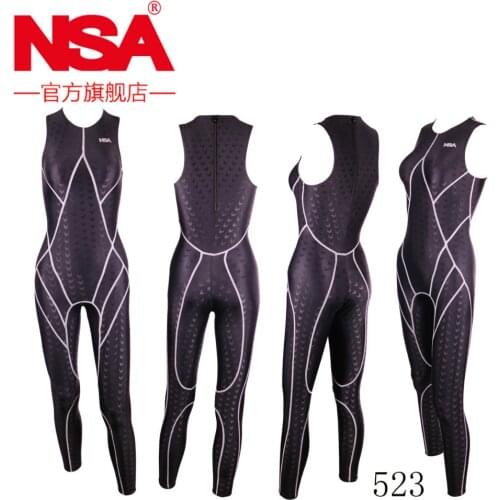 NSA unique design full body no sleeves unisex lycra swimwear sharkskin waterproof men bodysuit swimming wetsuits diving suit 523