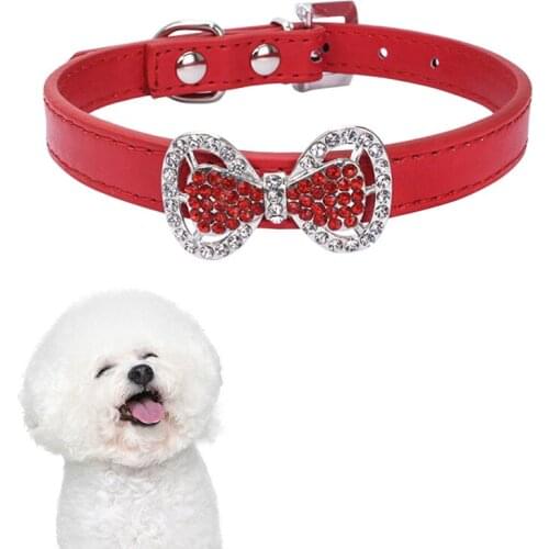 Legendog Dog Pet Collar Bow Tie Adjustable Safety Sparkling Dog Collar Kitten Collar For Puppy Dog Pet Supplies Accessories