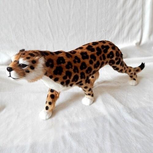 Plastic&furs leopard model large 58x20cm artificial walk pose leopard handicraft prop home garden decoration gift d2358