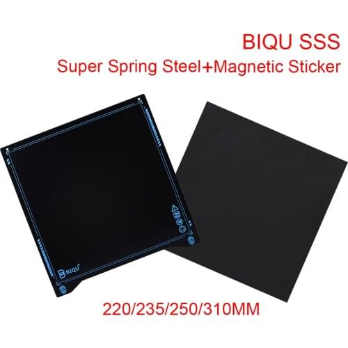 BIQU SSS Super Spring Steel Sheet+Magnetic Sticker 3D Printer Parts Flex 220/235/310MM Hot Bed For Ender 3/5 CR10 I3 Mega VS PEI
