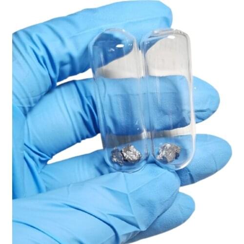 Lutetium Metal Element 99,95% rare earth in sealed vial 1 gram