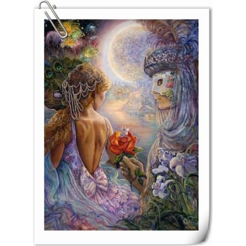Masked ball Embroidery Pursuit Needlework Oil Painting 14CT white Canvas Unprinted DIY Cross Stitch Kits Handmade Arts Decor