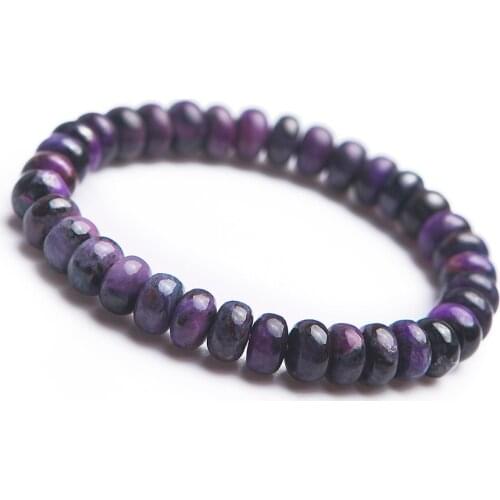 Genuine Natural Purple Sugilite Gems Crystal Abacus Bead Stretch Fitness Bracelets For Women Femme AAAAAA Drop Shipping