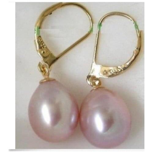 Charming pair of 11-12mm south sea lavender pearl earring 14