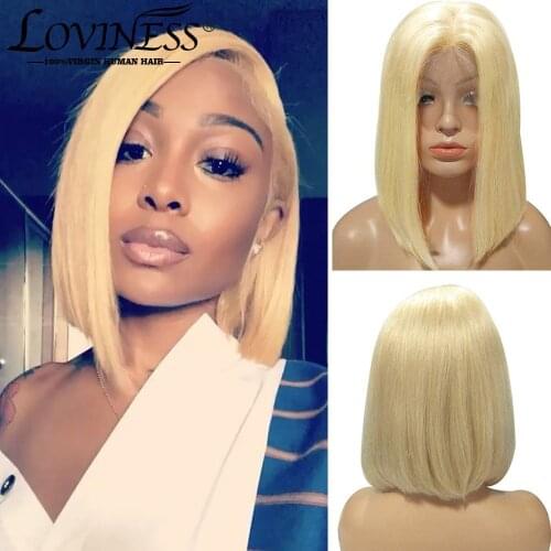 613 Bob Wig Lace Front Human Hair Wigs Bonde Straight 13x4 Free Part Human Hair Wig Pre Plucked Short Bob Wigs For Black Women