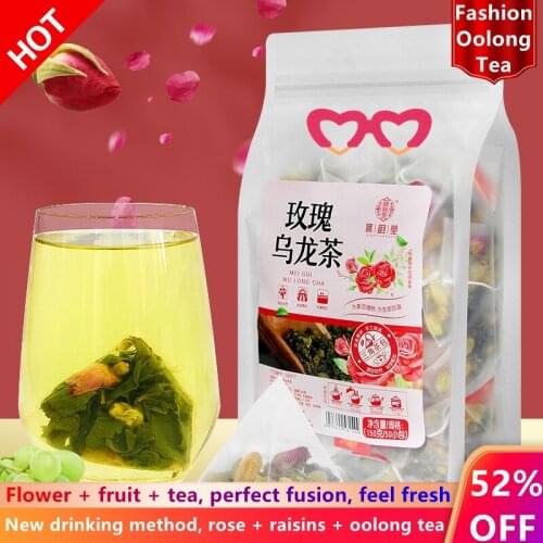 Rose Grape Oolong Tea 150g/50 bags in mass sales Raisins Roses Triangle tea bag Healthy slimming beauty anti-aging tea