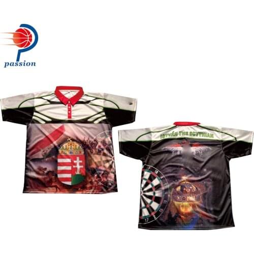 Full sublimation printed custom dart shirt free shipping