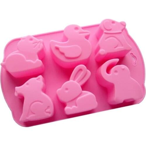 DIY Handmade Silicone Soap Mold Silicone Chocolate Mould Animal Dessert Cake Baking Molds Ice Cube Tray