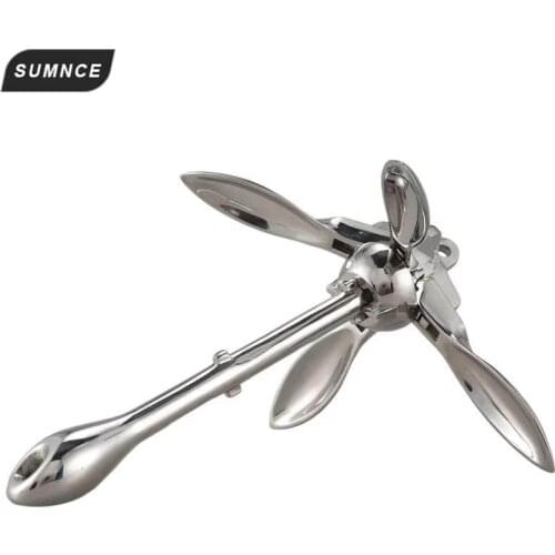 Stainless Steel Durable 0.7 KG Docking Hardware Boat Folding Grapnel Anchor For Boat Marine Yacht