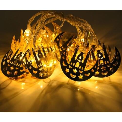 Ramadan Decoration Plastic Lantern Led String Lights Ramadan Kareem Decor Eid Mubarak Gift Al-Fitr Eid Festival Party Supplies