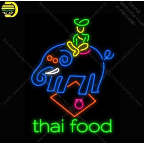 Thai Food NEON LIGHT SIGN Neon Sign Decorate Hotel GLASS Tube BEER PUB Pub Shop Sign Store Display Handcraft Iconic Sign lights