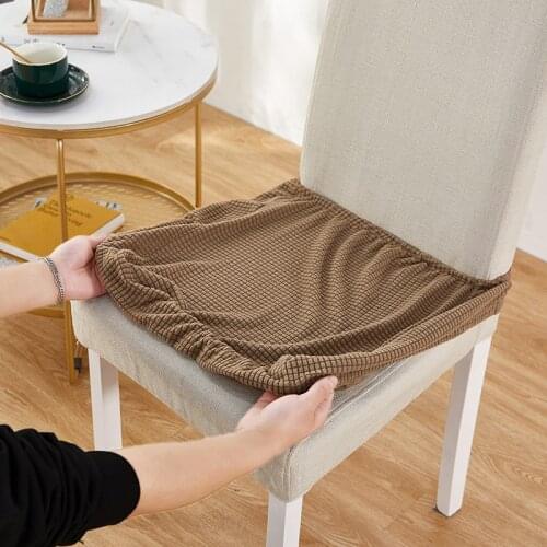 Jacquard Stretch Elastic Dining Room Chair Seat Covers Anti-dirty Universal Removable Washable Chair Seat Cushion Slipcover