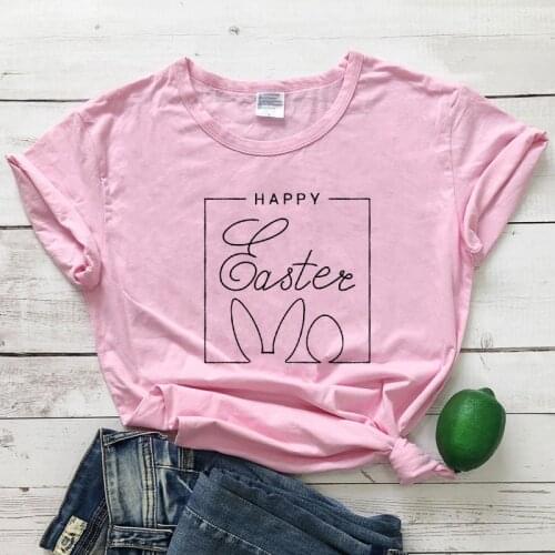Happy Easter Bunny T-shirt Funny Women Graphic Holidays Gift Tshirt Unisex Short Sleeve Hipster Grunge Tees Tops Drop Shipping