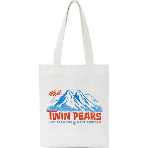 Visit Twin Peaks Japanese Landscape Shoulder Canvas Bags Harajuku Korean Women Bag Retro Casual Handbag Handbag